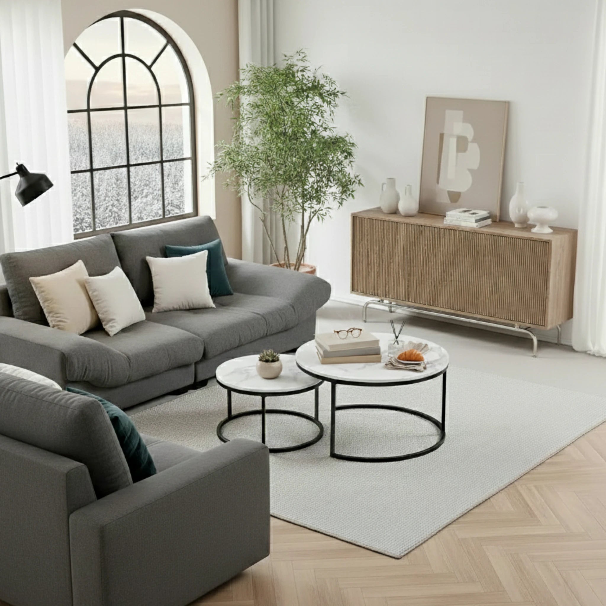 Table d'appoint effet marbre - Cavaro