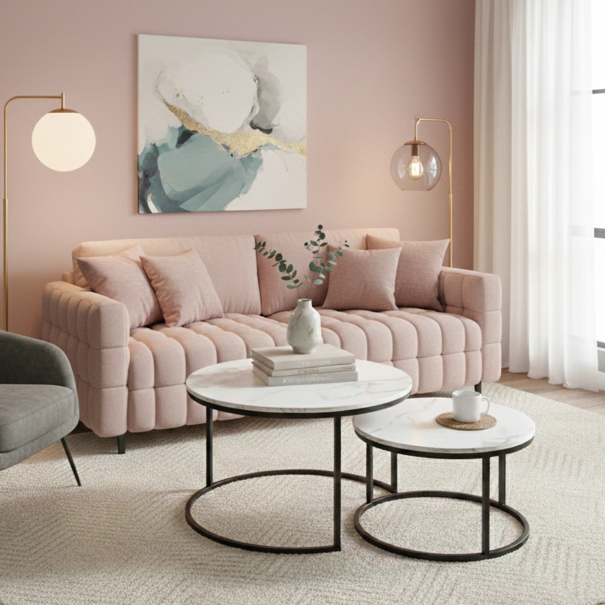 Table d'appoint effet marbre - Cavaro