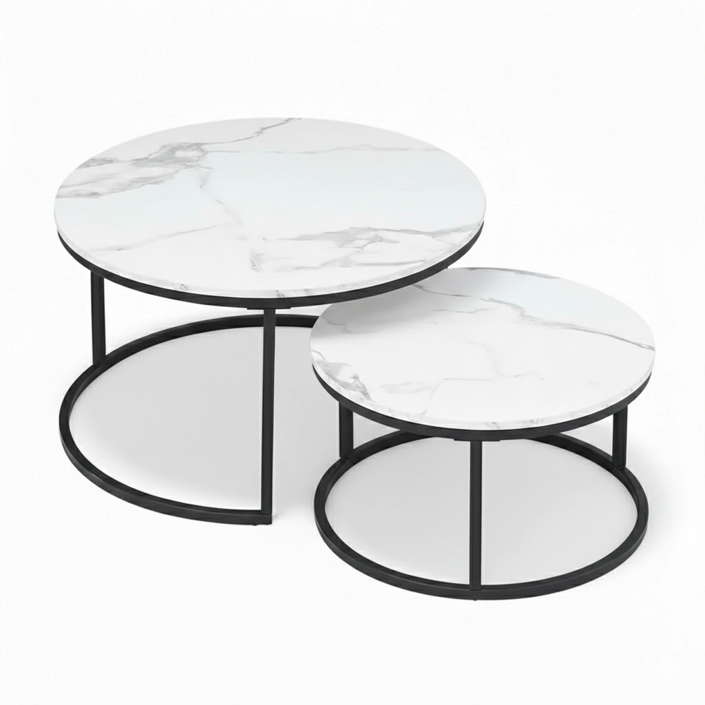 Tables Basses Gigognes Design effet Marbre | Cavaro
