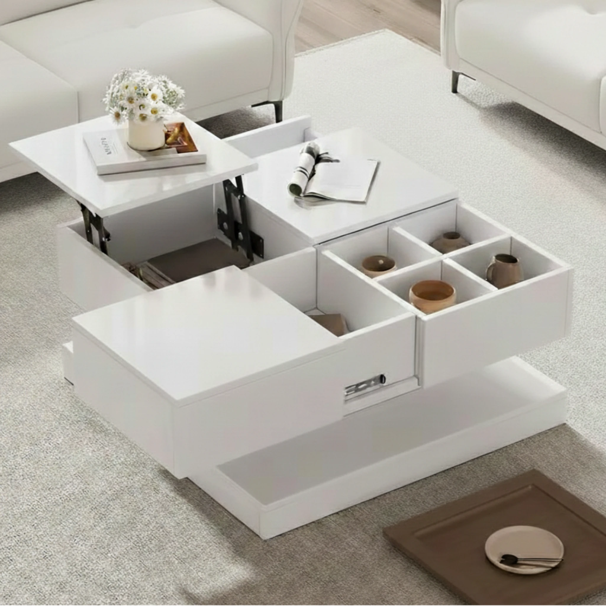 Table basse relevable en bois - Miléna