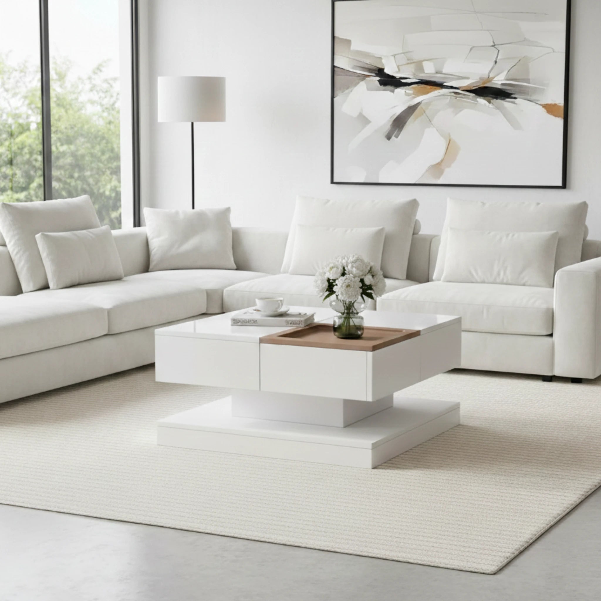 Table basse relevable en bois - Miléna