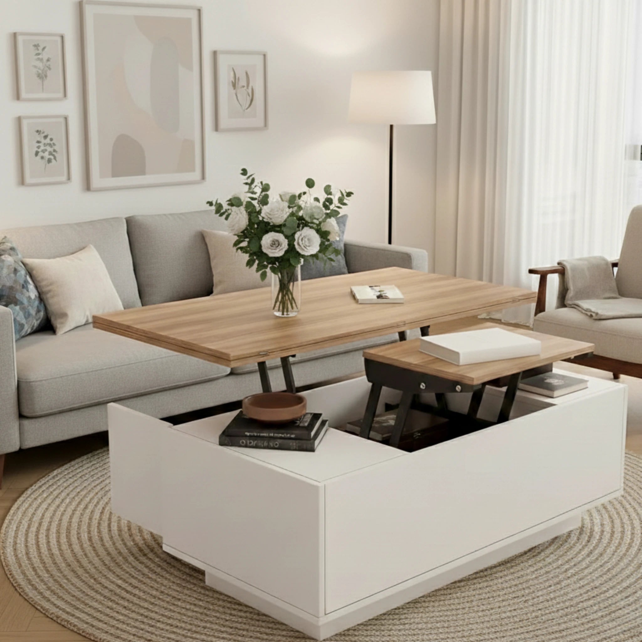 Table basse relevable en bois - Odessa