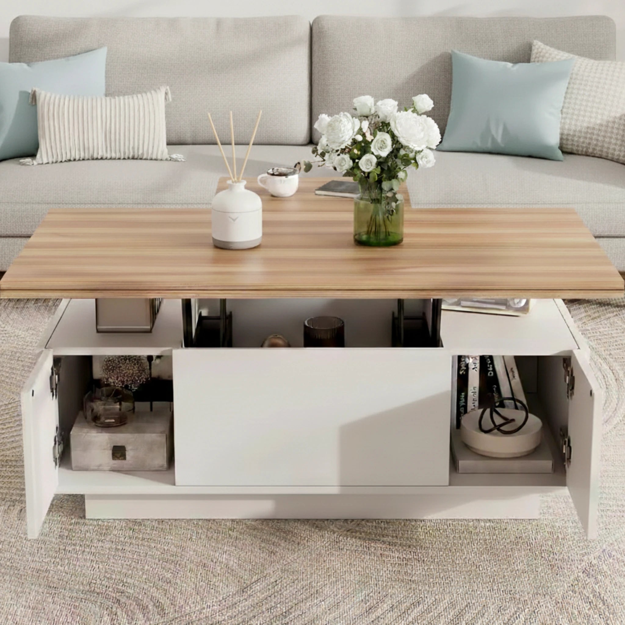 Table basse relevable en bois - Odessa