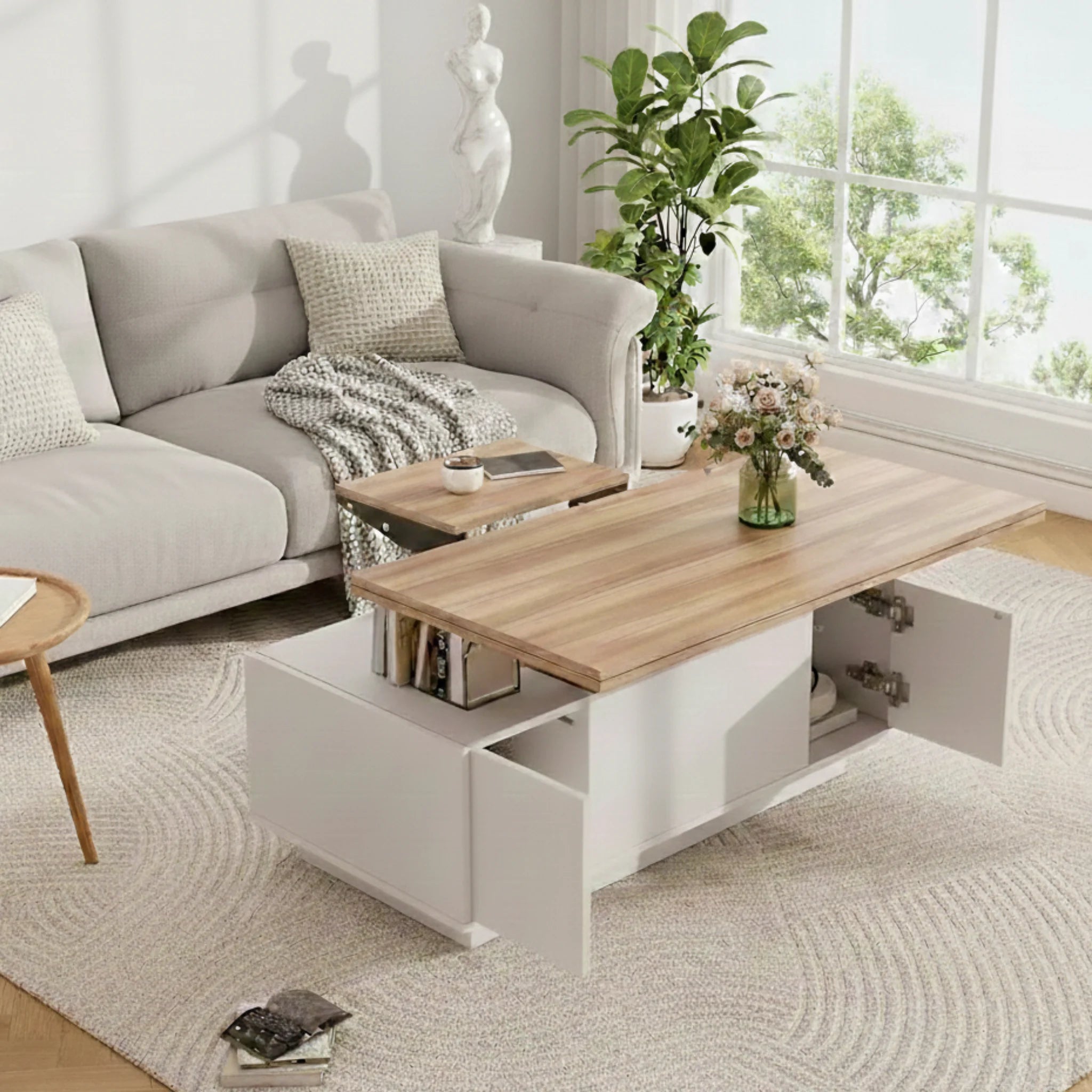 Table basse relevable en bois - Odessa