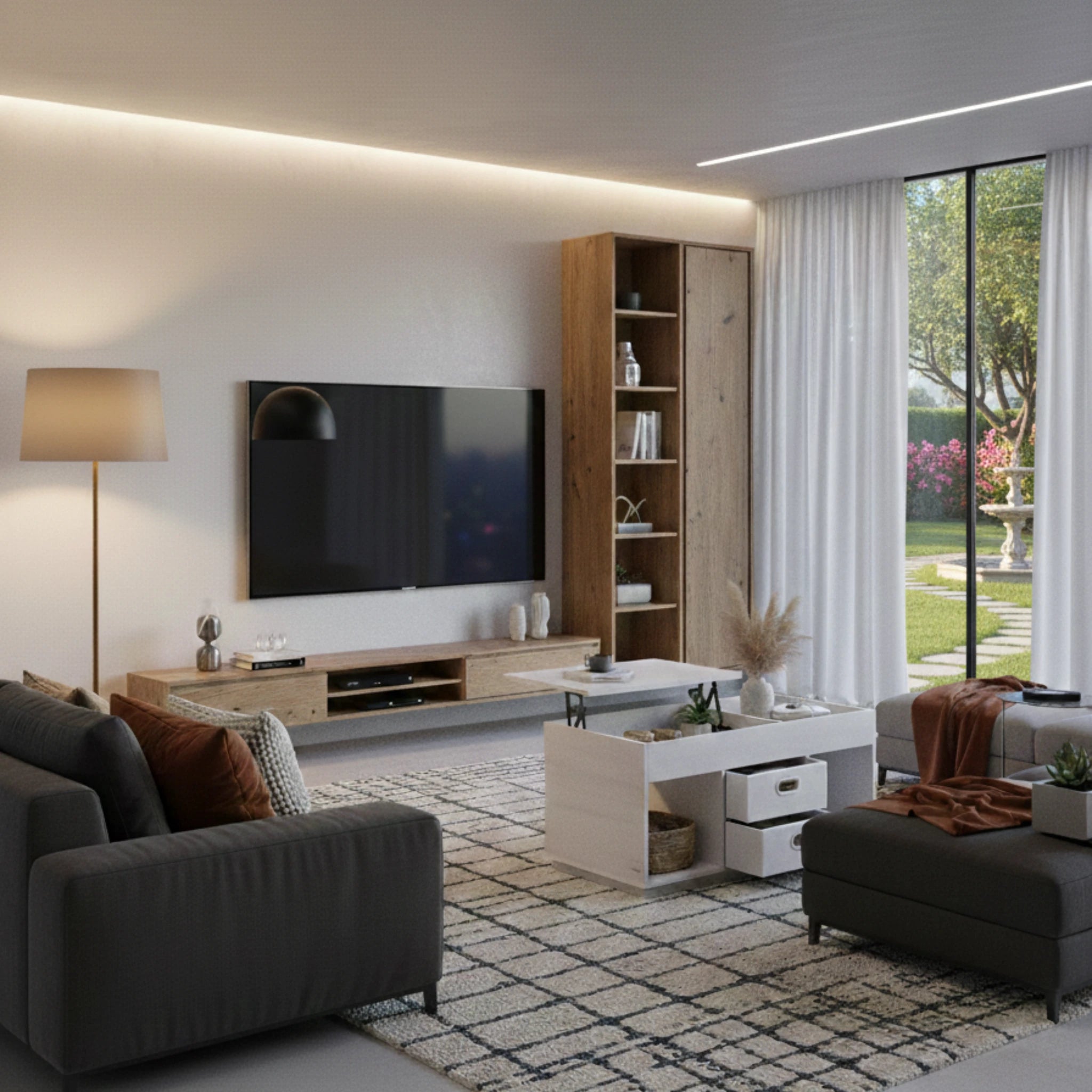 Table basse relevable en bois - Valenza