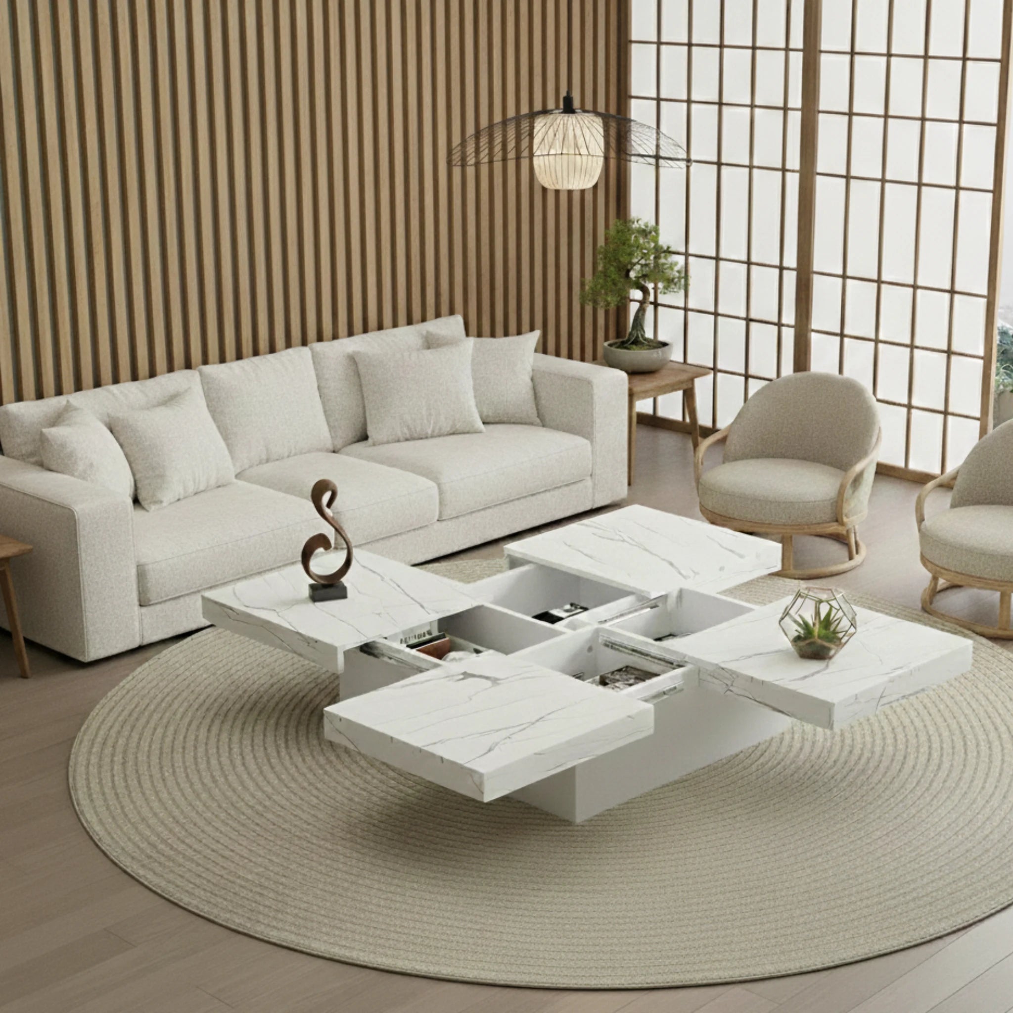 Table basse effet marbre - Victoria